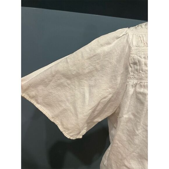 GAP Women's White Flowy Short Sleeve V-Neck Blouse Size S - Picture 4 of 11